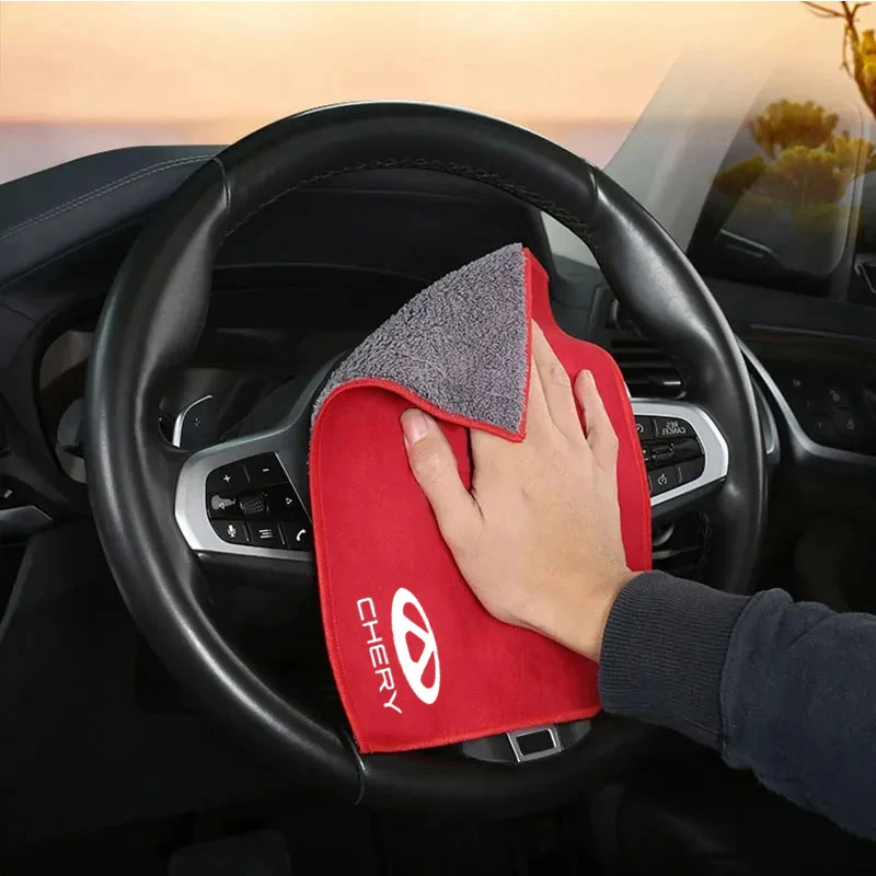 Microfiber Car Cleaning Towel Auto Cleaning Tool Car Accessories for Chery QQ Tiggo 2 3 4 7 8 Pro T11 Arrizo 3 A13 IQ Fulwin