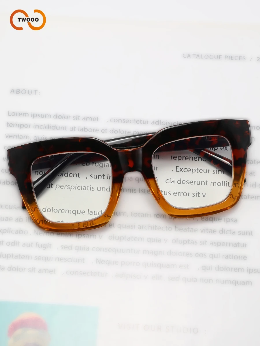 4 SZTUKI Duże Okulary do Czytania z Blokami Kolorów, Soczewki z Ochroną Przed Niebieskim Światłem, Zawiasy Sprężynowe, Antypoślizgowe, Modne i Praktyczne