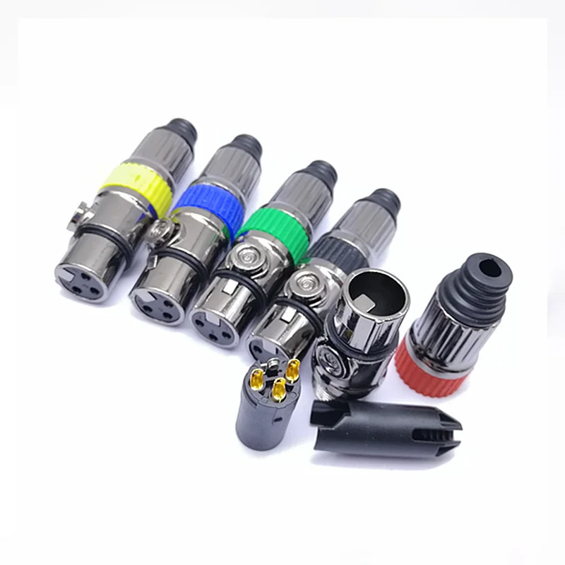 5/20PCS XLR 3 Pin Metal plating black Microphone Audio Cables Plug Connectors Male Female MIC Snake Plug Cable Connectors