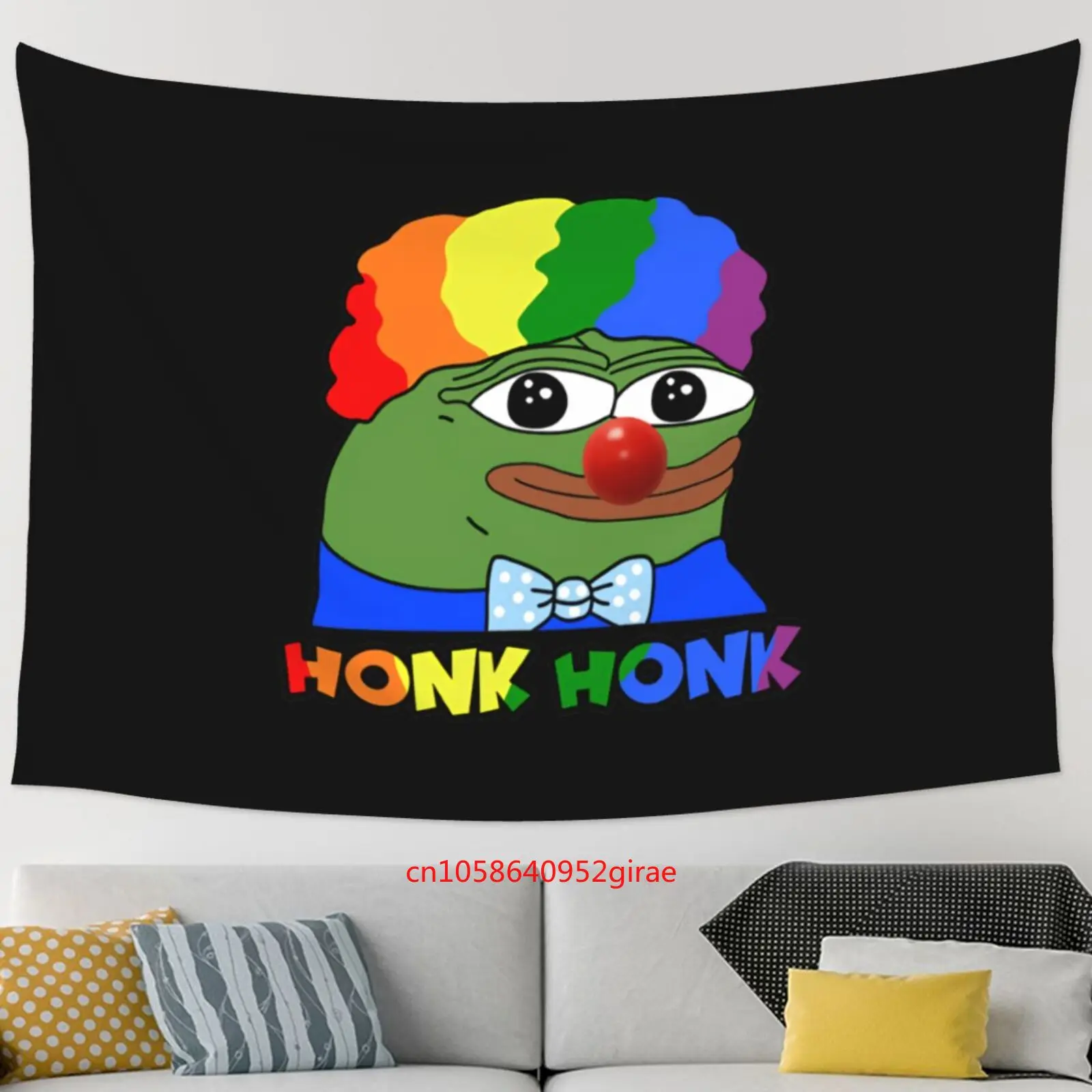 Vintage Clown Pepe Honk Honkler Meme Tapestry Wall Hanging Hippie Decor Mandala Kawaii Room Decor Astrology