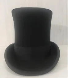 Vintage President Hat Wool Winter Men Hight 25cm Bucket Black Magic