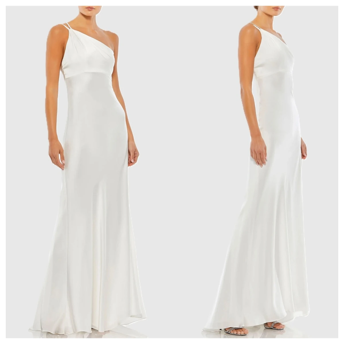 

Customized High Quality White Satin Evening Dress One Shoulder Sleeveless Homecoming Dress Special Occasion Gowns Zipper Back