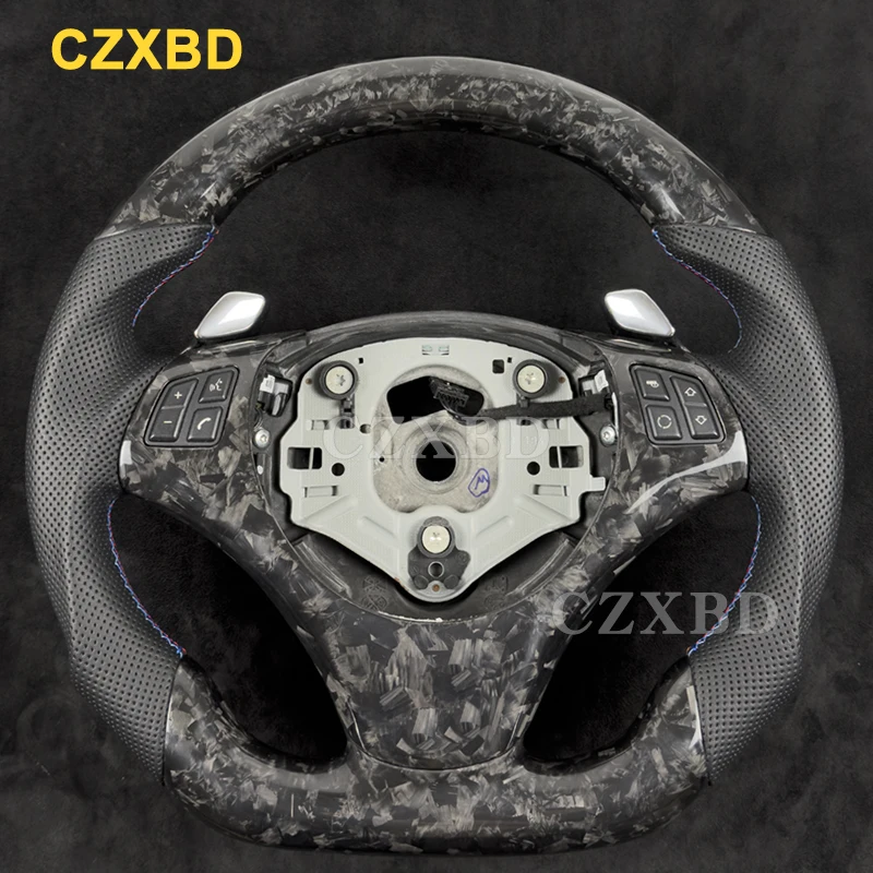 Fit For BMW E90 E92 E93 320D 330D 330i 335i 2005-2011 Real Carbon Fiber Steering Wheel M3 M5 High Quality Sport Wheel Customized