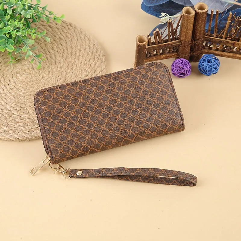 Portfele damskie zapinane na zamek portmonetka Pu Carteras Para Mujeres etui na karty karta Sac Main Pour Femme Cell torebka na telefon z paskiem na