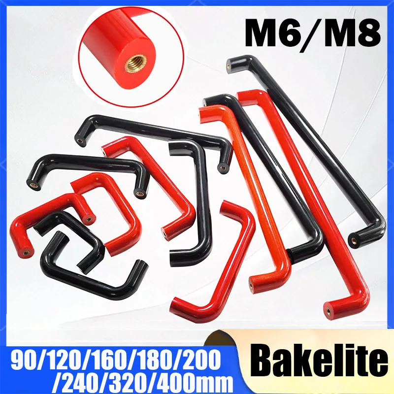 1Pcs M6 M8 Bakelite Oval Handle High Temperature Resistant Bakelite Insulated Door Handle Internal Thread Solid Handle