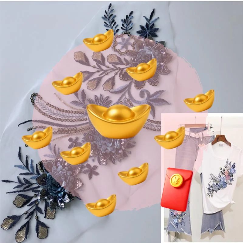 

Вышитые нашивки «сделай сам», большие нашивки с цветочной вышивкой, длинная нить с цветами, одежда, железная нашивка, декор