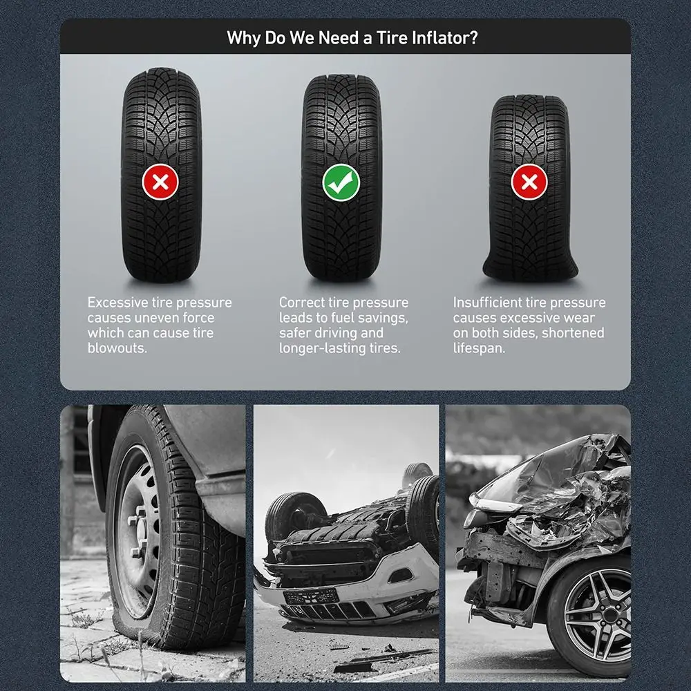 Aksesori Kompresor Pengukur Tekanan Ban Digital Chuck Udara 250 PSI Selang Karet Inflator Ban Otomatis Resolusi Tampilan 0.1