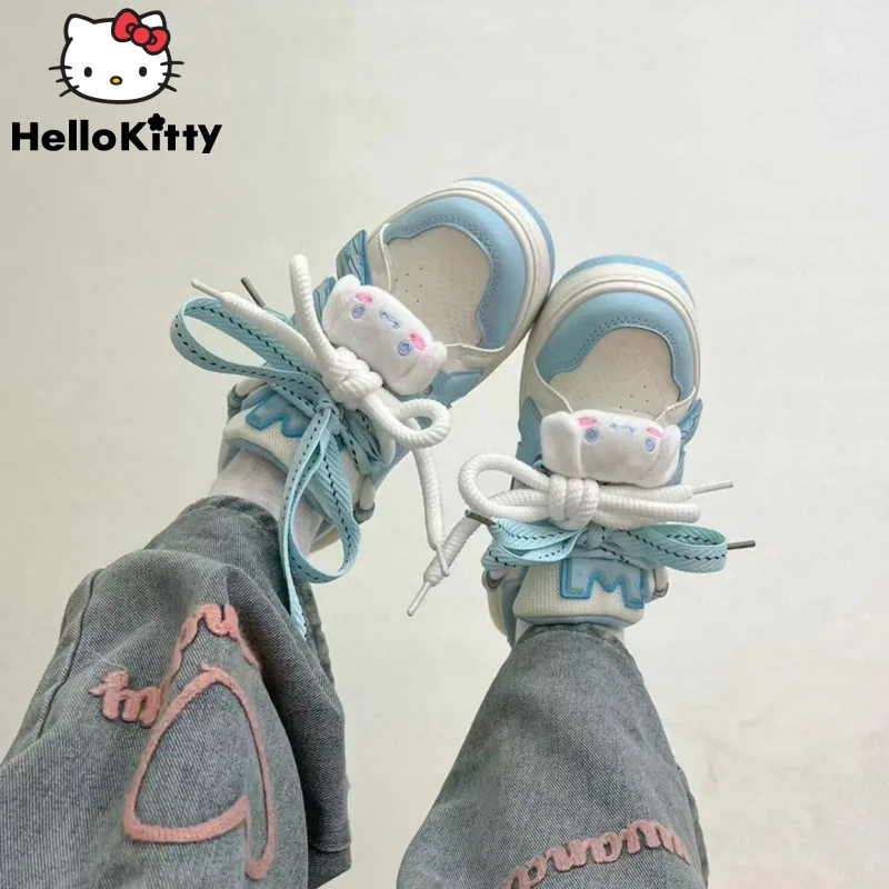 Sanrio Cinnamoroll Cute Shoes Thick Sole Versatile Fashion Sneakers For Women Y2k Student Aesthetic Casual Sport Board Shoes