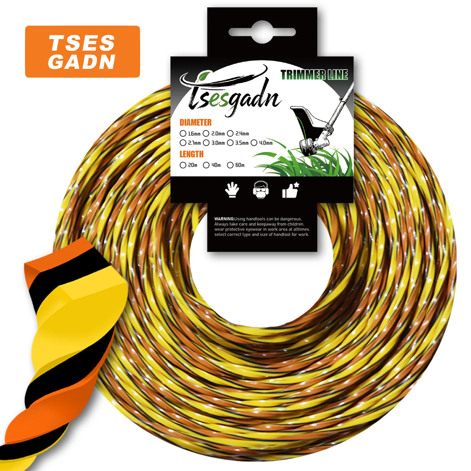 

TSES 15 м * 1,6 мм ~ 4,0 мм нейлоновая струна витая триммерная леска усиленная триммерная веревка для резки сменная триммерная леска