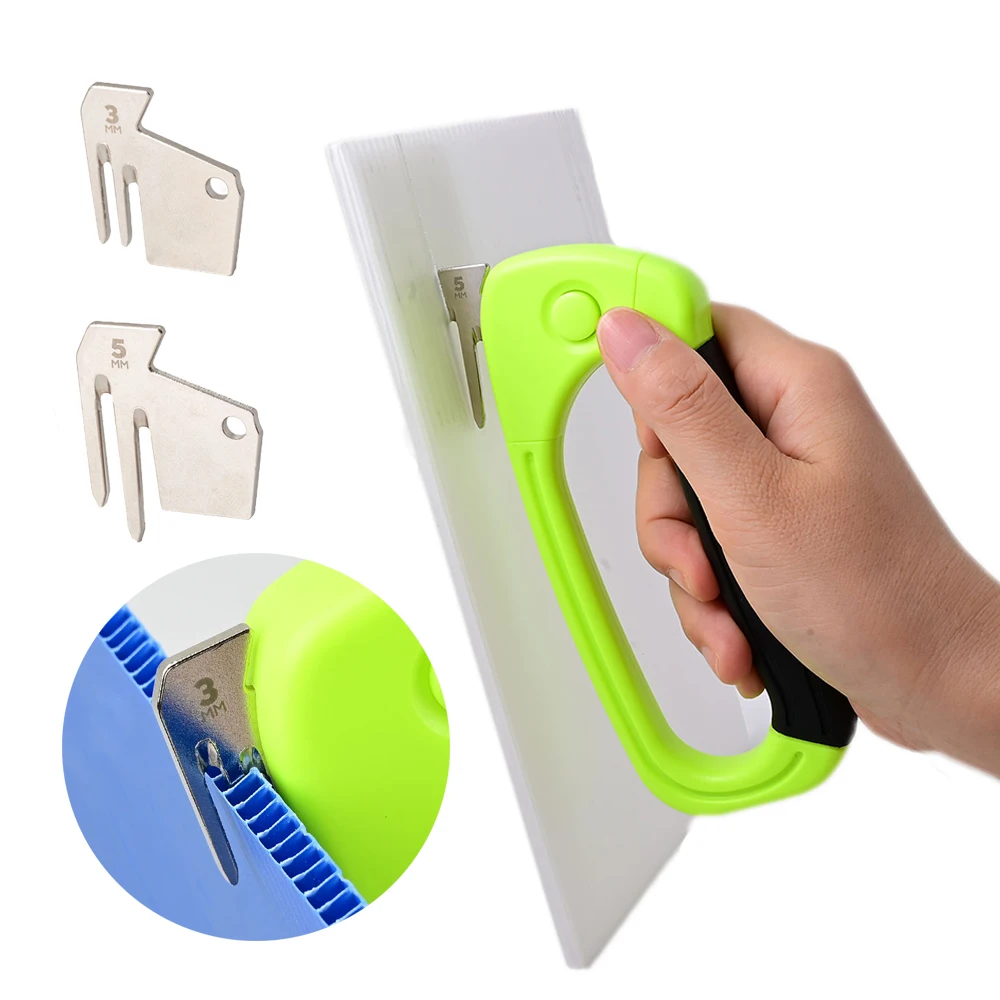 FOSHIO 3mm/5mm Replacement Blades for PP Hollow Board Cutter Handheld Corrugated Sheet Cutting/Grooving Slitter Tool Refills