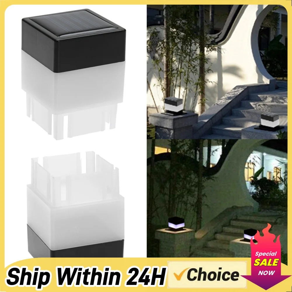 Modern Villa Courtyard Solar Pillar Lights Waterproof Solar Energy Lamp Garden Yard Fence Post Lighting Decoration