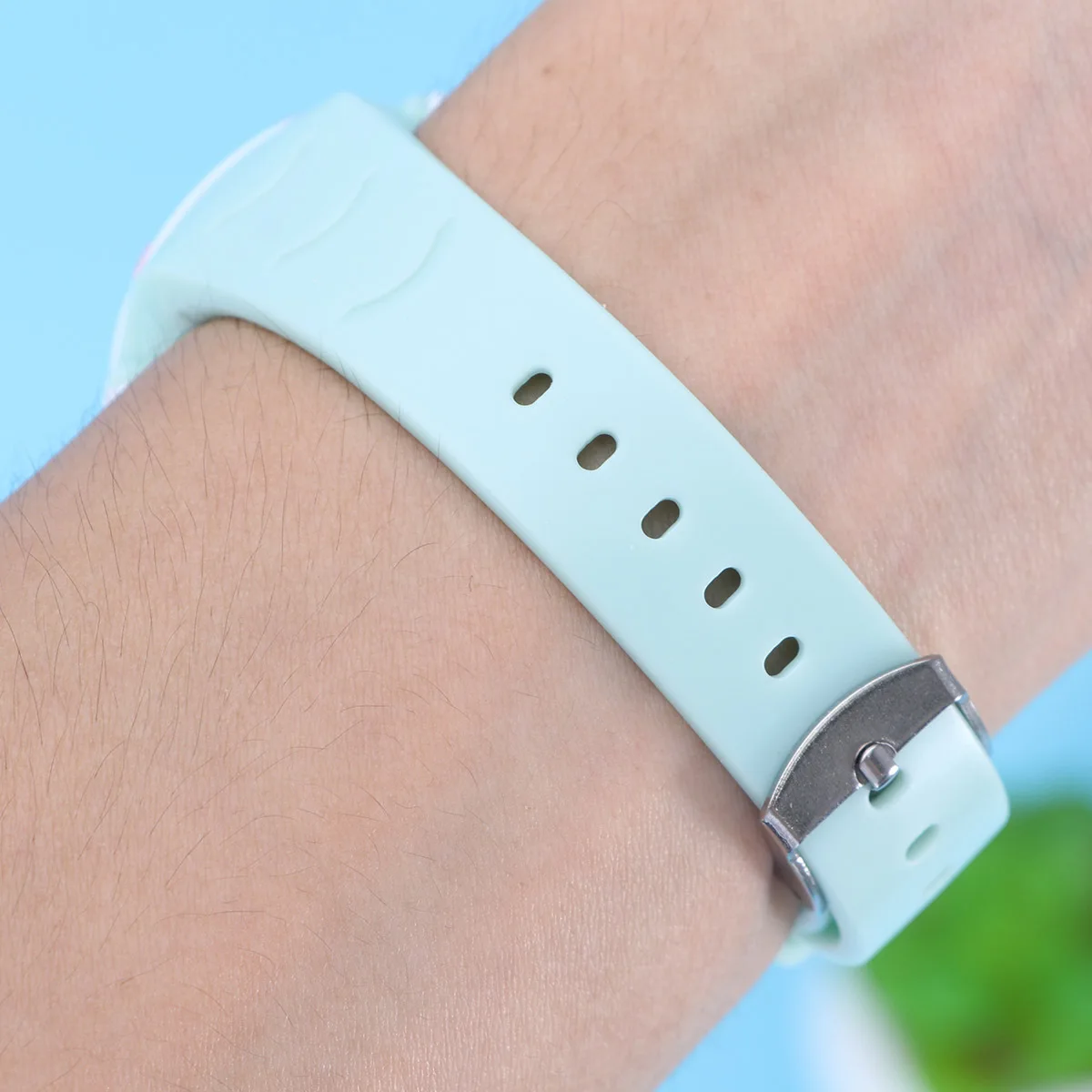 Luminous Waterproof Electronic Watch Blue Adjustable Wristband Digital Time Date Display Birthday Gift