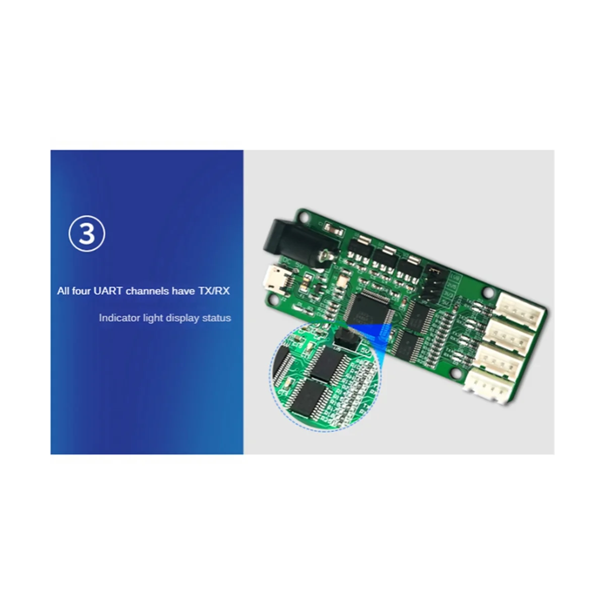 Seriële Poort Module Uart Usb Naar 4 Way Ttl Ft4232 Chip Dc 5V Converter Board Voor Apparatuur