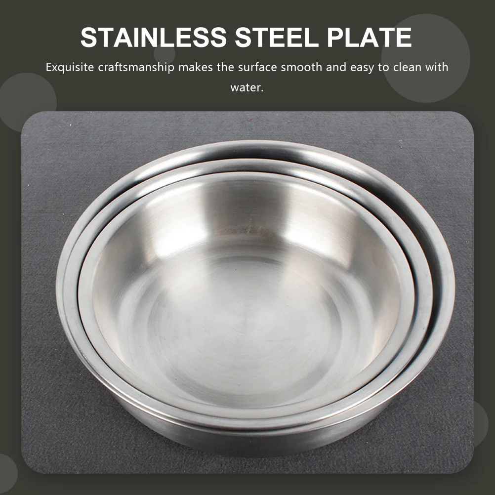 

Stainless Steel Food Round Plate Premium Smooth Surface Dining Room Restaurant Hotel Multipurpose Fruit Serving Dinner Plate