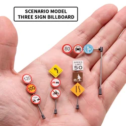 Simulation Miniature Traffic Road Signs Model For Making City Street Safety Educational Scene Layout Materials Diorama Kits 1Set