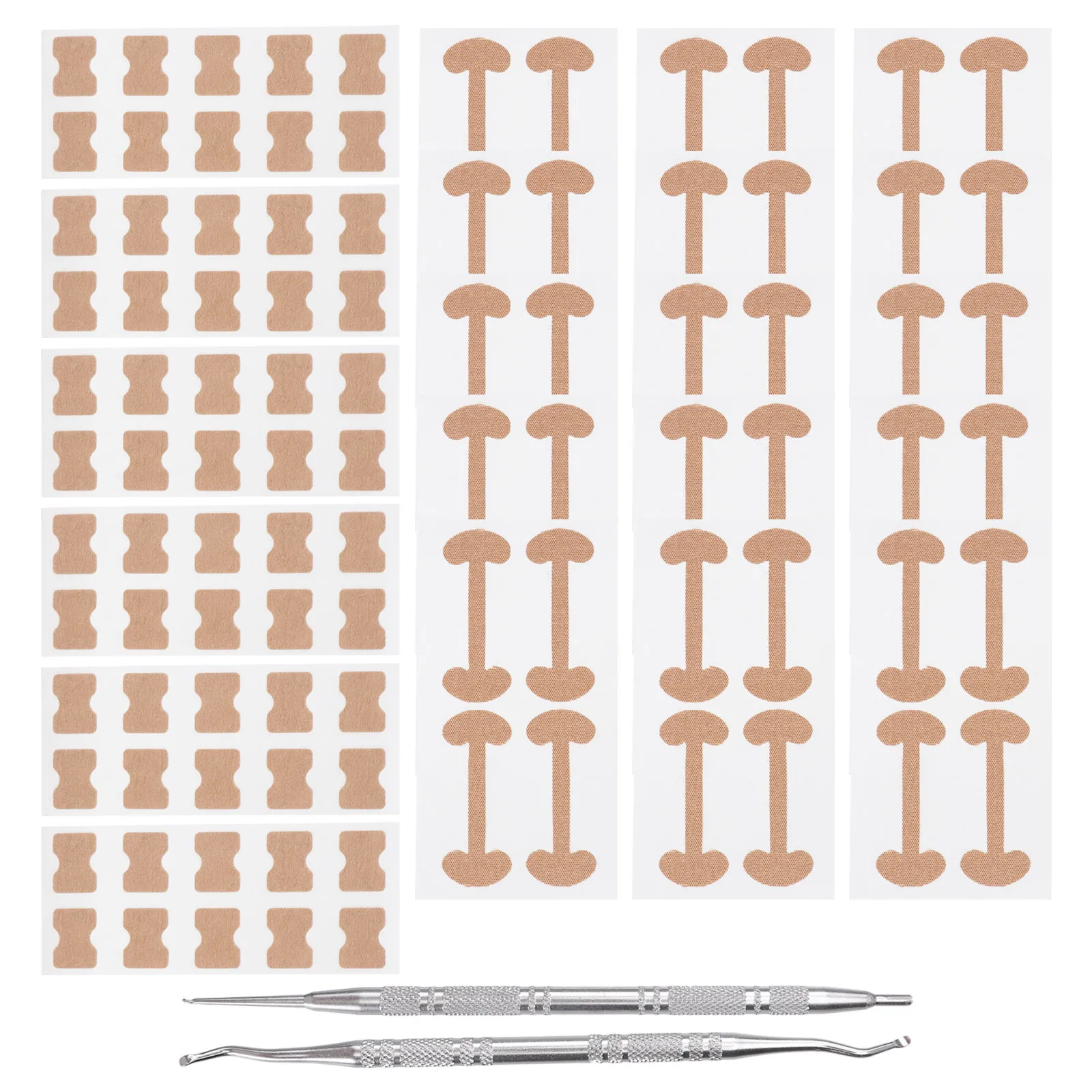 1 Set Zehennagel-Korrektur-Patch-Set aus Edelstahl für eingewachsene Nägel mit gebogenem Löffel, Zehennagelaufkleber aus Baumwolle für die Fußpflege