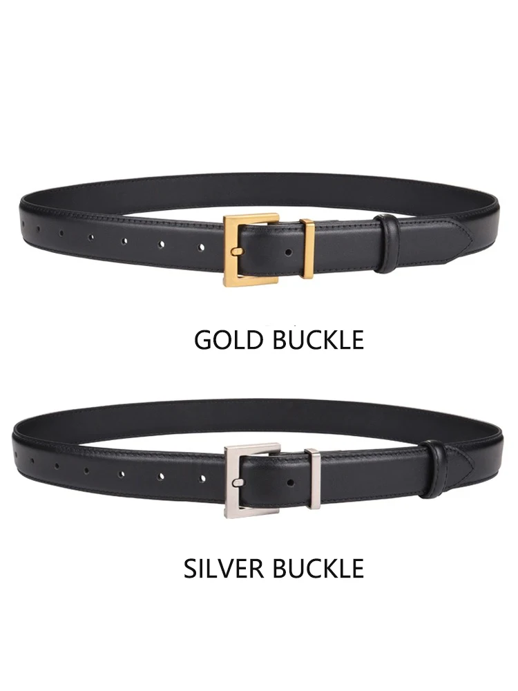 Ceinture double en cuir véritable pour femme, ceinture en alliage carré, ceinture ChimEnvironFashion, ceinture pour jean, robe décontractée, luxe, nouveau