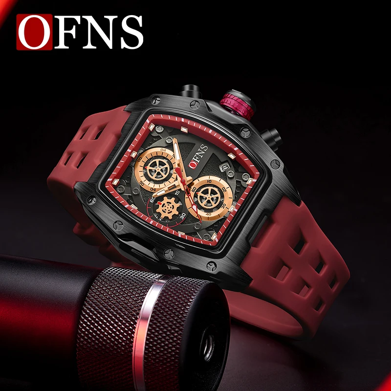 OFNS Luxury Business Quartz Men Watches Outdoor Sport Waterproof Luminous Watch Multifunctional Fashion Trend Timing Men Watches