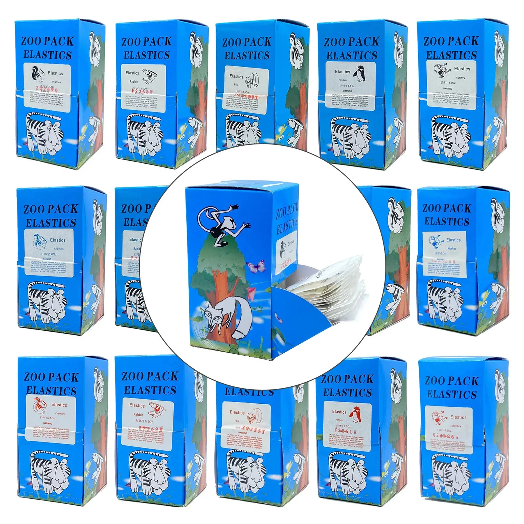 5000Pcs/Box Dental Orthodontic Zoo Pack Elastics Rubber Bands High Quality O-Ring Latex Elastic Ligature Ties Braces