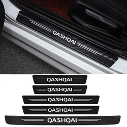 Carro Porta Sill Guarnição Scuff Placa Película Protetora Adesivo para Nissan Qashqai Logotipo Leaf Juke Micra 350Z 370Z Armada Elgrand Kicks