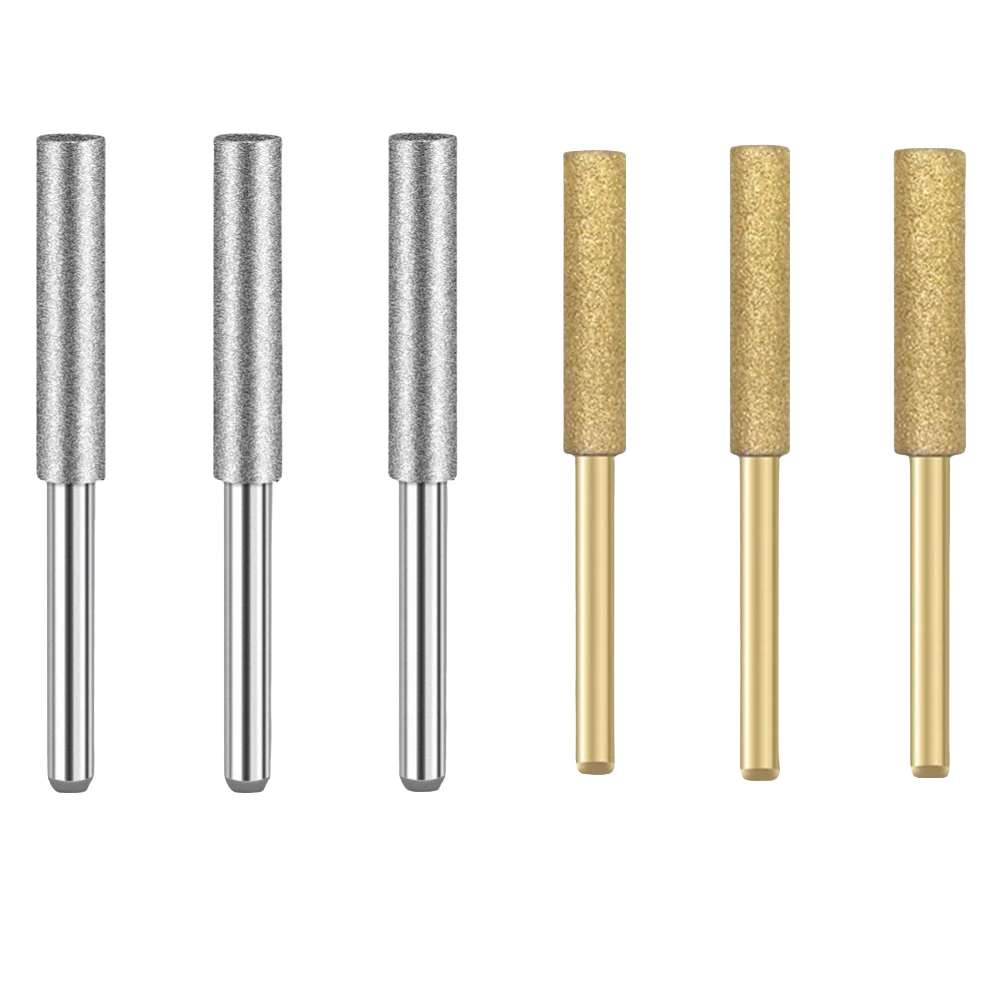 12pcs Chainsaw Sharpener Emery Coated Cylindrical Bur Chainsaw Ener Grinder Chain Saw Grinding WhetStone Grinding Power Tools