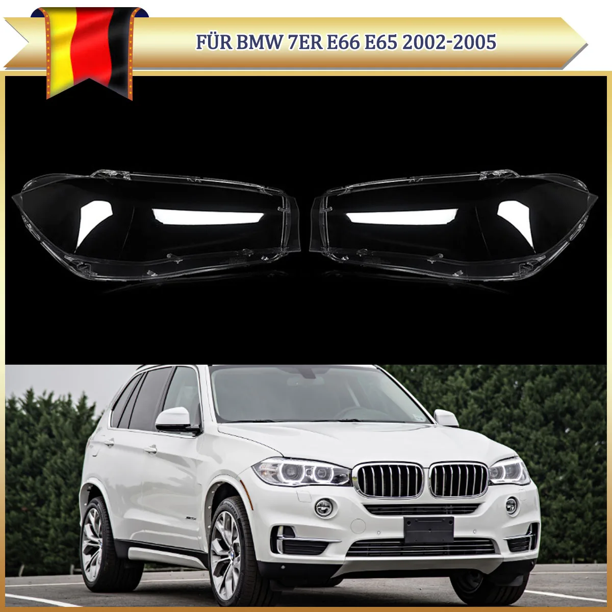 

Левая и правая линзы фар (пара) для BMW X5 X6 F15 F16 2014-2018, прозрачные корпуса фар
