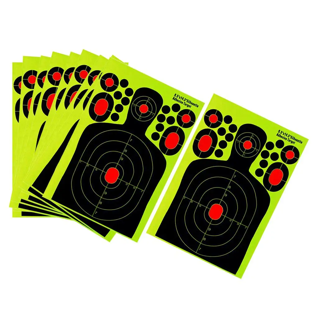 Self Adhesive Paper Sheets Bright Yellow Splatter Targets Reactive Sticker for Range Training and Zeroing