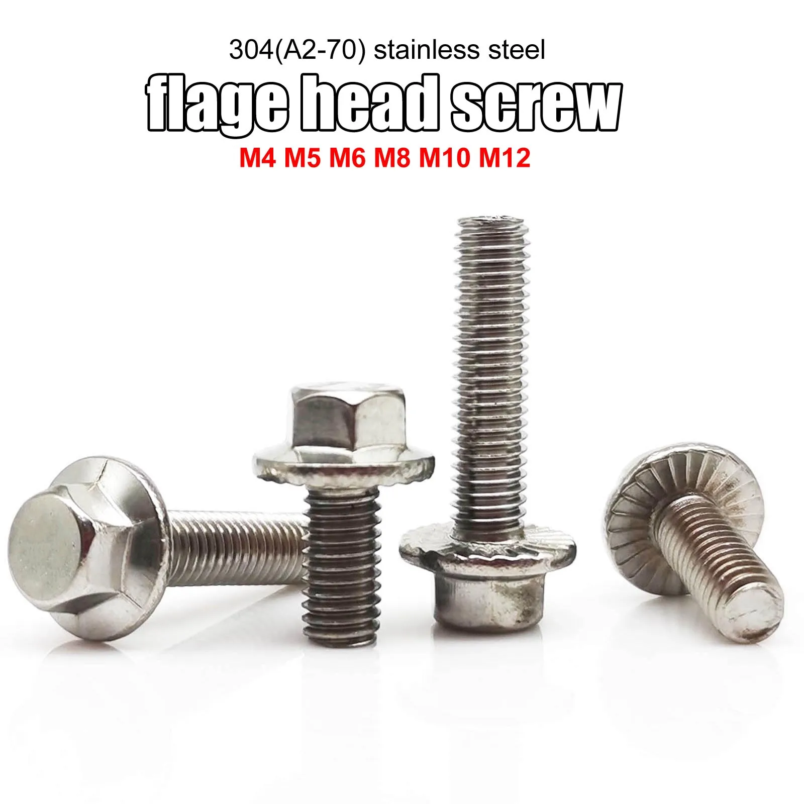 M4 M5 M6 M8 M10 M12 304 A2-70 Edelstahl GB5787 Sechskant-Sechskant-Flanschkopfschraube mit gezahnter Unterlegscheibe, hohe Qualität – Detail 3
