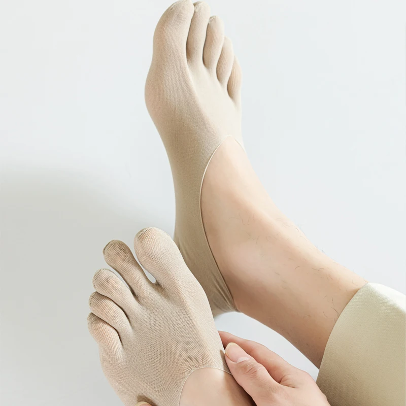 1 Pair Men Toe Socks Sweat-absorbing Breathable Sweat Women Invisible Sock with Fingers Comfortable Elastic No-Show Slipper Sox