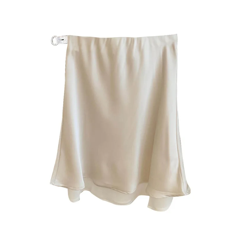 2026 New Summer Korean Style Maternity Skirt Double Layer Acetate Satin Pencil Midi Skirt Slim Hip Wrap Mid-Long Skirt Pregnant view 4