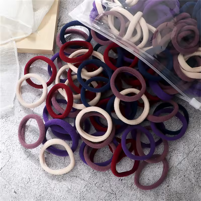 50pcs Black Elastic Hair Band Leagues Ties Colets Scrunchies Springs Gum Accessory For Girl Women No Damage Pigtails Holder Set - Image 8