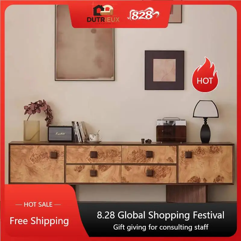 Drawers Modren Tv Cabinet Living Room Storage Designer Walnut Tv Cabinet Luxury Nordic Unique Meuble Chambre Furniture Home