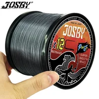 Línea de pesca trenzada JOSBY, 12 hebras, multifilamento suave, tejido de PE, hilo de carpa japonesa extrema de agua dulce de mar, 100/300/500/1000M