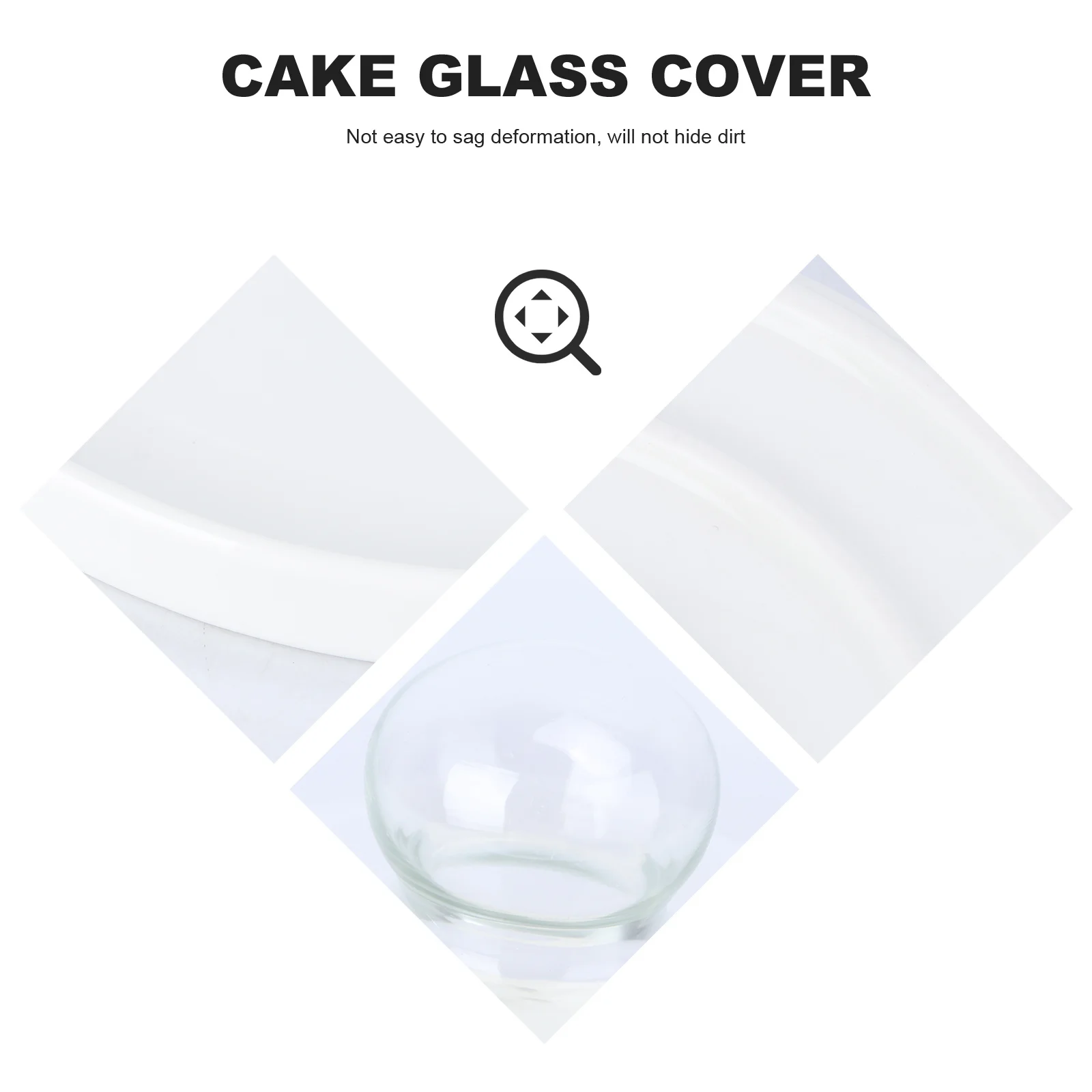 

1Set Food Premium Wear Resistant Material Not Easy to Damage Instant Temperature Change Resistant Cake Glass Cover