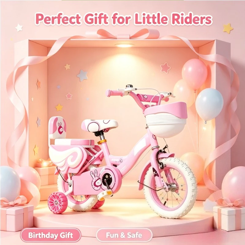 Princess Car Birthday Gift for Girls Aged 3-8 Dream Powder Ride Safe And Cute Childhood's First Toy
