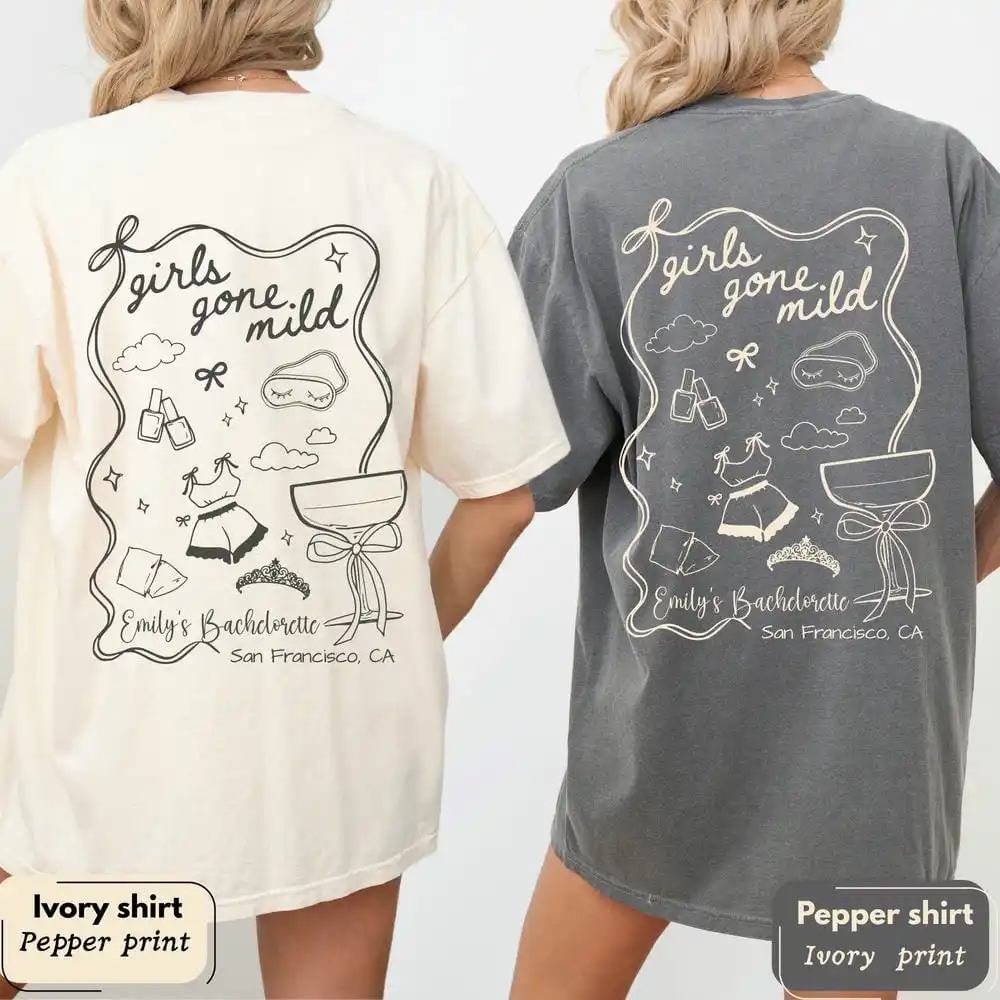 Girls Gone Mild Shirt Custom Spa Bachelorette Tee Slumber Bachelorette Unisex Tops Party Gift for Bridesmaids Casual Streetwear