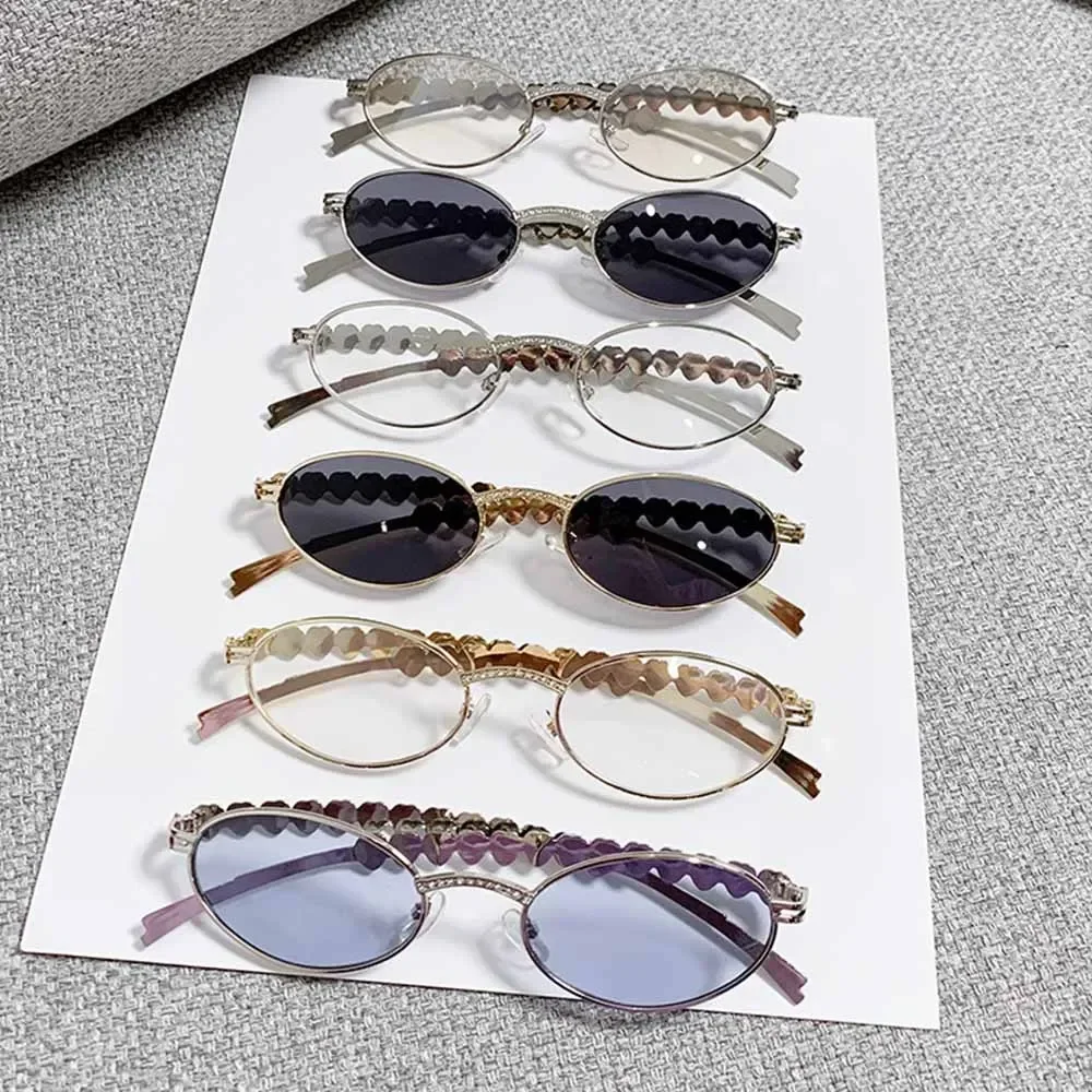 JNPCXI Vintage Sunglasses Women Fashion Love Diamond Eyeglass Frame Shades UV400 Men Trending Spectacles Frame