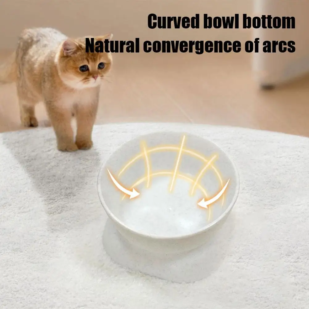 Elevated Cat Bowls Plastic Raised Cat Bowl 15 Degrees Tilted Raised Pet Food And Water Bowl Cute Neck Protection & Anti Rollover