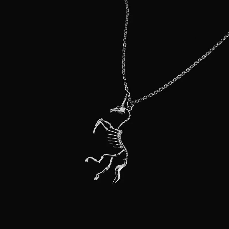 Gothic Unicorn Horse Skull Punk Skeleton Jewelry Necklace Dark Art  Animal Bone Dangle Earrings for Women Decorations Wholesale view 3