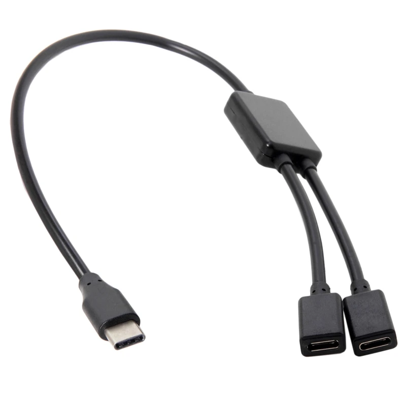 USB-C Female Hub Dual Ports To USB-C Male Cable For Lap Top PC & Mouse & Flash Disk & Keyboard & Card Reader Hard Disk