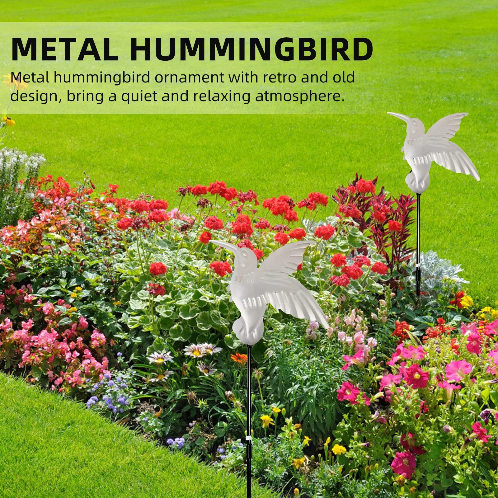 

2Pcs Iron Hummingbird Bird Ornament Vintage Metal Decoration for Bedroom Living Room Garden Wall Hanging Home Adornment