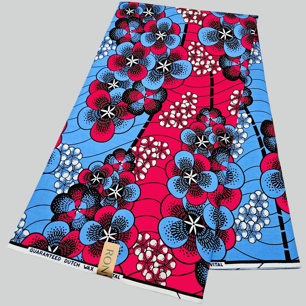 

Cotton Wax Prints Fabric, Veritable Holland Wax Textile, for DIY Sewing Clothing, Bags, Headbands, Decorations