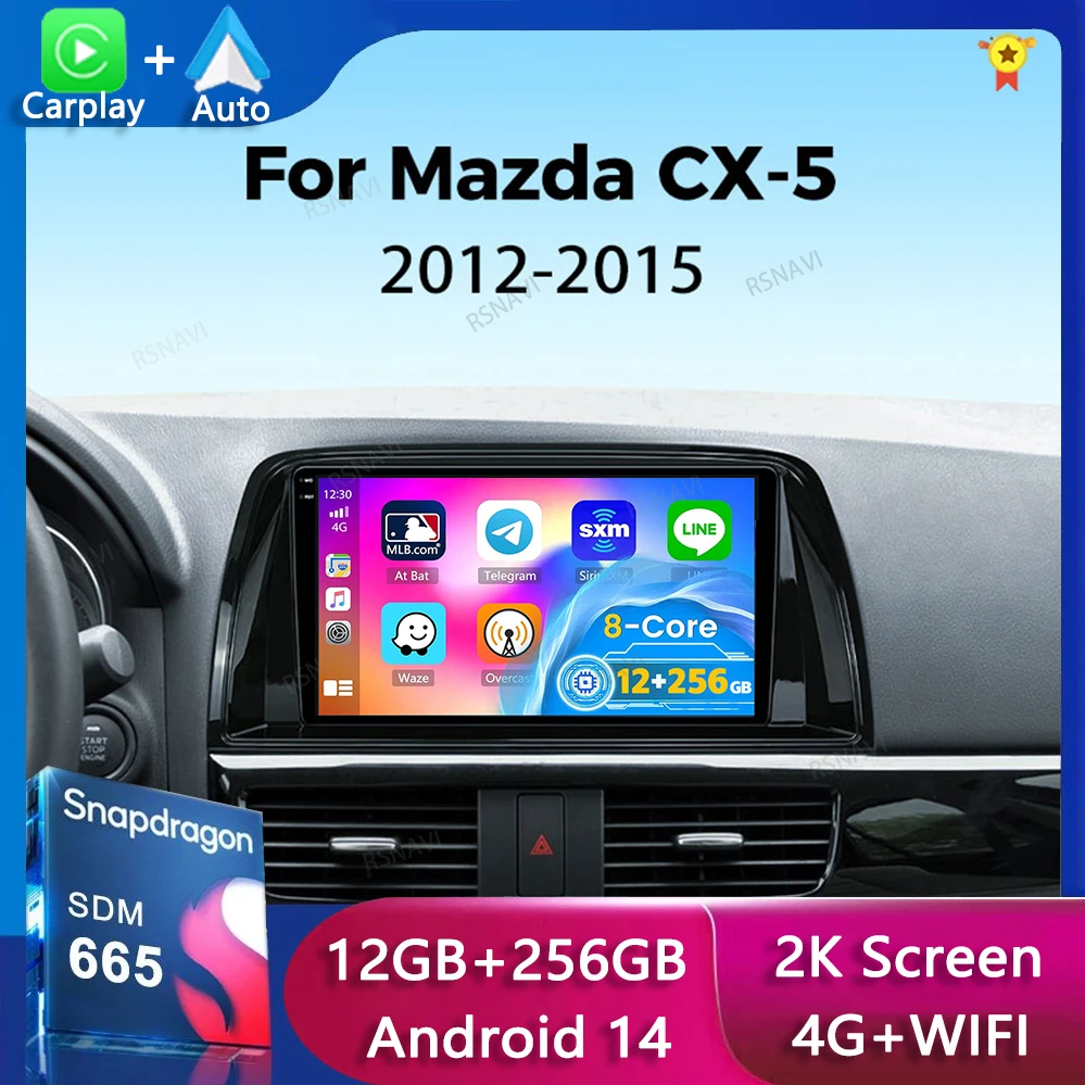 

Android 14 Carplay Auto для Mazda CX5 CX-5 CX 5 2012-2015 Автомобильный радиоприемник навигации GPS мультимедийный видеоплеер 2din DVD головное устройство DSP