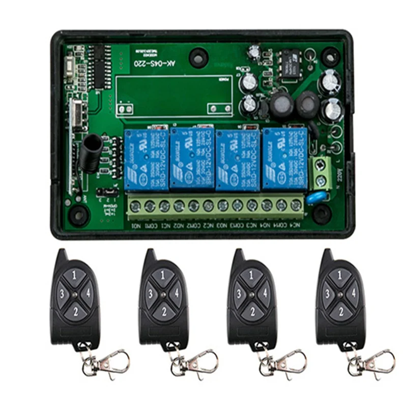 

AC85v ~ 250V 110V 230V 4CH RF беспроводной пульт дистанционного управления релейный переключатель система безопасности гаражные ворота электрические двери жалюзи