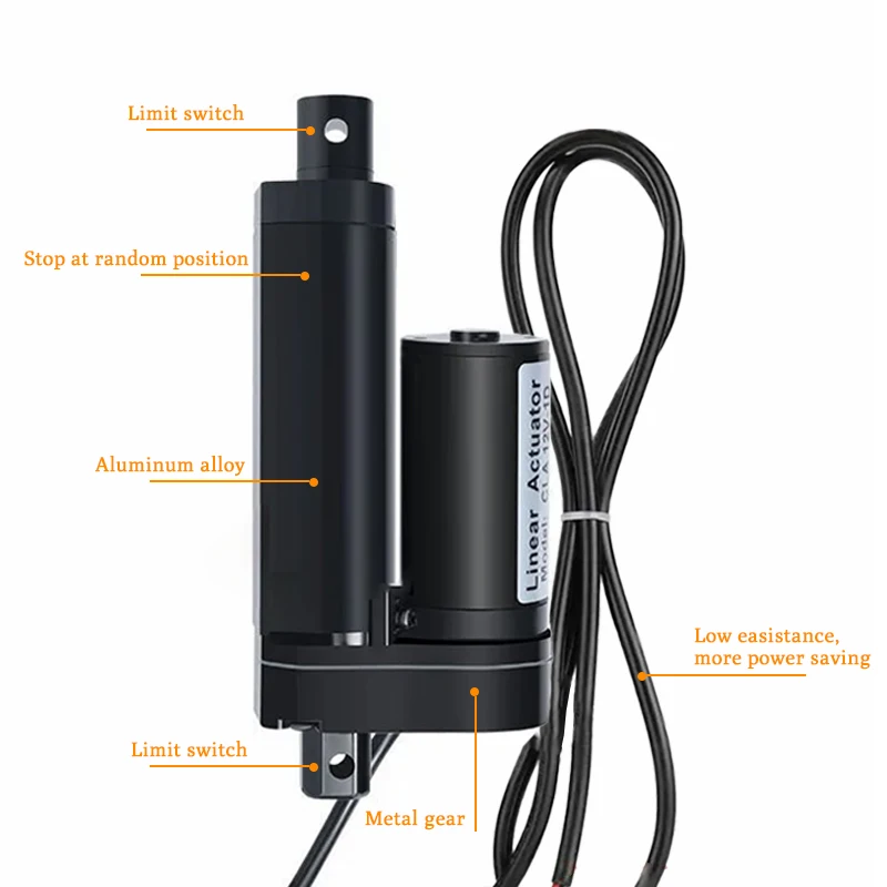 Imagem -02 - Atuador Linear 12v 50 mm 100 mm 150 mm 200 mm Curso Acionamento Linear Motor Elétrico Controlador de Motor Linear 100 200 300 500 700 1000n