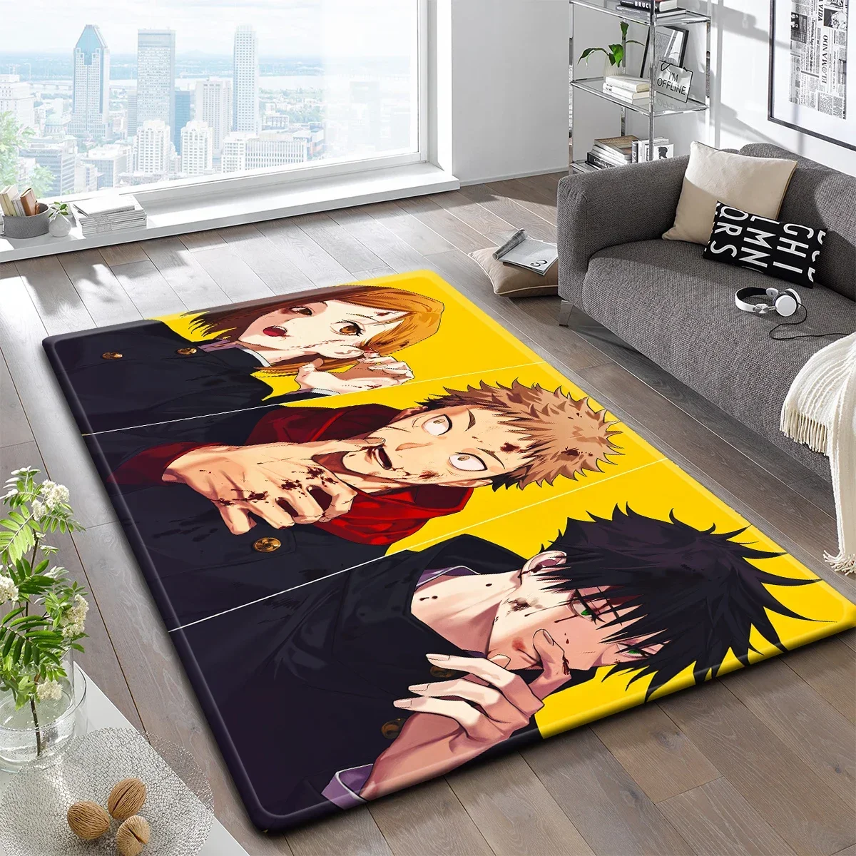 Cartoon Comic Jujutsu Kaisen Fight Carpet Kitchen MatEntrance Doormat Bedroom FloorDecoration Living Room Bathroom Anti-slip Rug