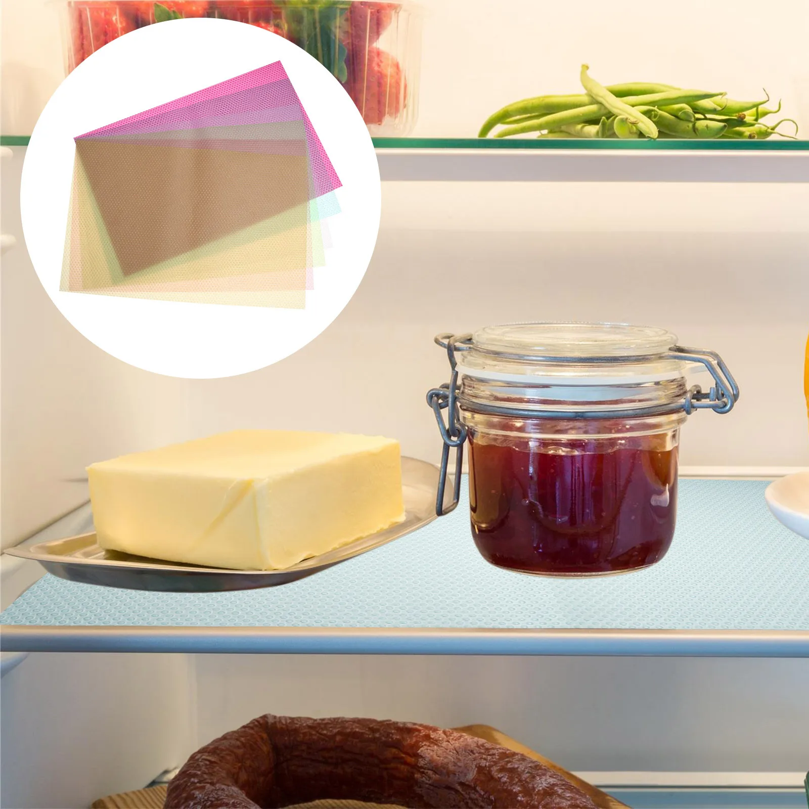 

12pcs Kitchen Non-Slip Mat Food-Grade Pvc Waterproof Fridge Shelf Liner Easy Clean No Residue For Drawer Cabinet Tabletop