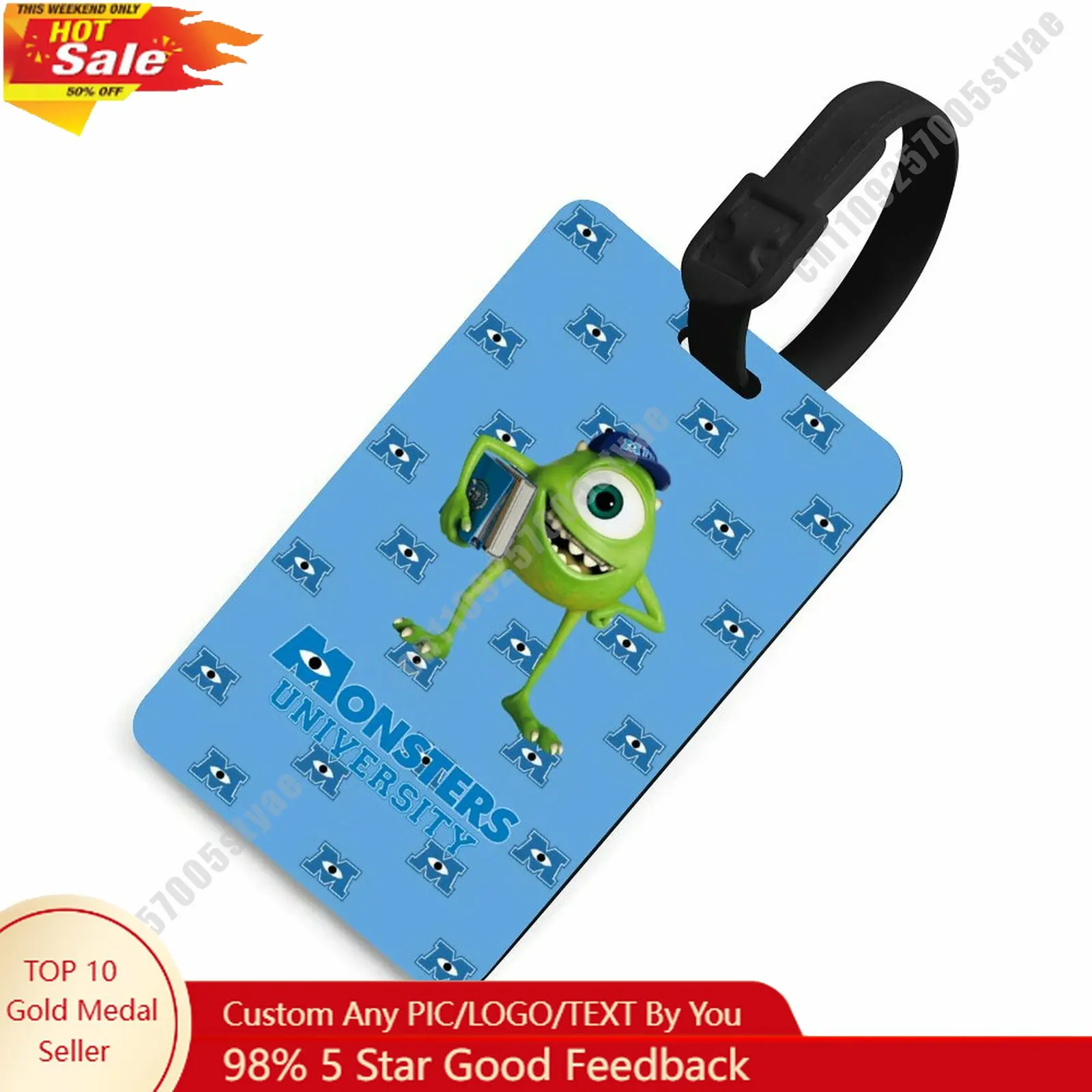 

Mike Wazowski Luggage Tags Disney Personalized Customized Your Name Phone Number Address Anti Loss Travel Wearable Pendant
