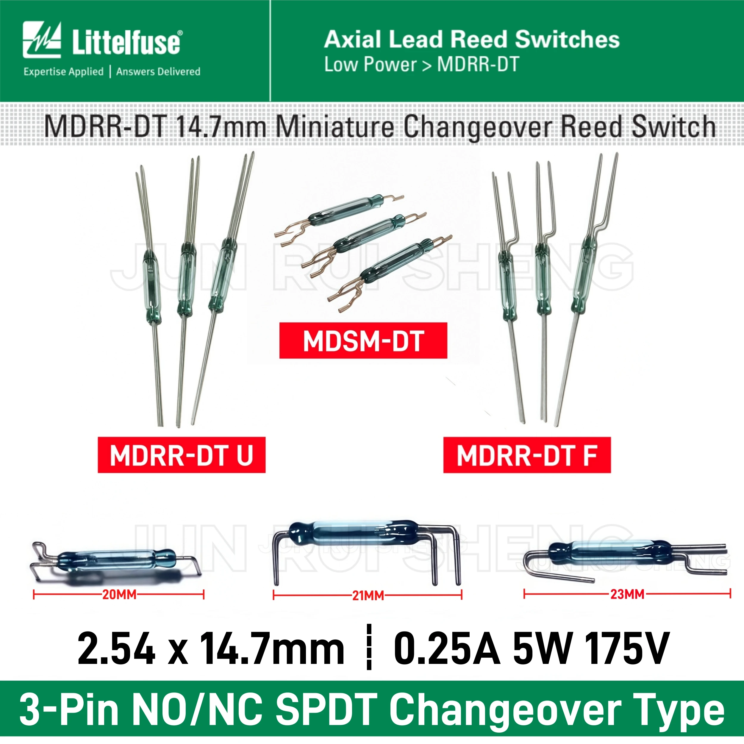 

100PCS NO/NC SPDT Magnetic Control Reed Switch MDRR-DT U F 14MM 0.25A 5W Normally Open Normally Closed Changeover Contact Sensor