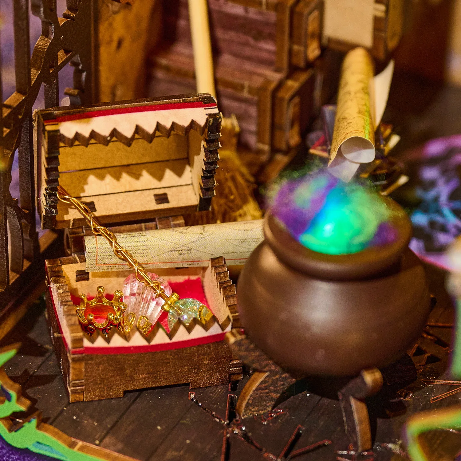 2025 جديد لتقوم بها بنفسك منزل الساحر السحري Bookend ثلاثية الأبعاد تجميع ستيريو نموذج مصغر لعبة معمارية هدية إبداعية #4